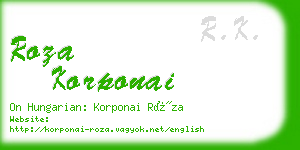 roza korponai business card